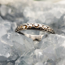 Load image into Gallery viewer, Sterling Silver Stacking Ring - Floral Scroll Pattern