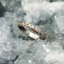 Load image into Gallery viewer, Sterling Silver Stacking Ring - Floral Scroll Pattern