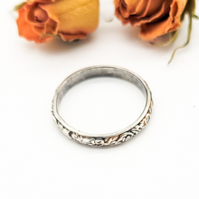 Load image into Gallery viewer, Sterling Silver Stacking Ring - Floral Scroll Pattern