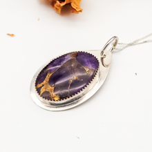 Load image into Gallery viewer, Sterling Silver and Amethyst Pendant - Amethyst with Bronze