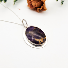 Load image into Gallery viewer, Sterling Silver and Amethyst Pendant - Amethyst with Bronze