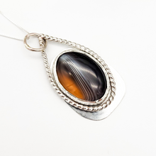 Load image into Gallery viewer, Sterling Silver and Banded Agate Pendant