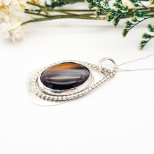 Load image into Gallery viewer, Sterling Silver and Banded Agate Pendant
