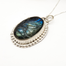 Load image into Gallery viewer, Sterling Silver and Labradorite Pendant