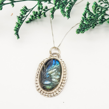 Load image into Gallery viewer, Sterling Silver and Labradorite Pendant