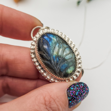 Load image into Gallery viewer, Sterling Silver and Labradorite Pendant