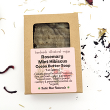 Load image into Gallery viewer, Vegan Rosemary Mint Hibiscus Cocoa Butter Soap