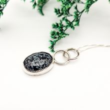 Load image into Gallery viewer, Sterling Silver and Snowflake Obsidian Pendant