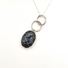 Load image into Gallery viewer, Sterling Silver and Snowflake Obsidian Pendant