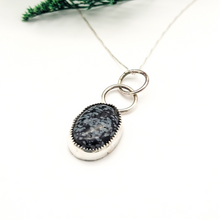Load image into Gallery viewer, Sterling Silver and Snowflake Obsidian Pendant