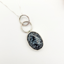 Load image into Gallery viewer, Sterling Silver and Snowflake Obsidian Pendant