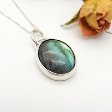 Load image into Gallery viewer, Sterling Silver and Labradorite Pendant