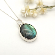 Load image into Gallery viewer, Sterling Silver and Labradorite Pendant