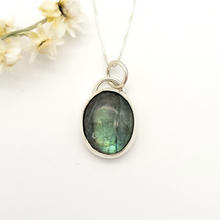 Load image into Gallery viewer, Sterling Silver and Labradorite Pendant