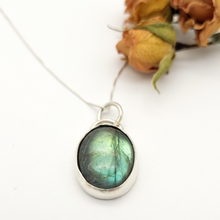 Load image into Gallery viewer, Sterling Silver and Labradorite Pendant