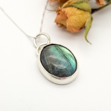 Load image into Gallery viewer, Sterling Silver and Labradorite Pendant