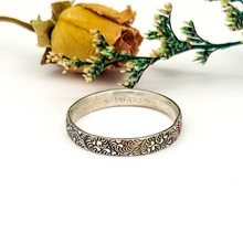 Load image into Gallery viewer, Sterling Silver Stacking Ring - Scrolling Vine Pattern