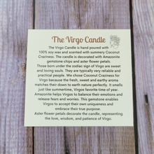 Load image into Gallery viewer, Virgo candle description card
