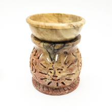 Load image into Gallery viewer, Carved Sun Soapstone Diffuser Lamp for Essential Oils or Wax Melts