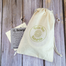 Load image into Gallery viewer, Scorpio candle and crystals gift set in a cloth gift bag