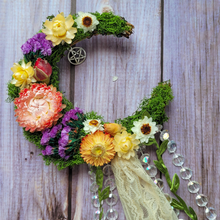 Load image into Gallery viewer, Witches Bells Crescent Moon Wreath