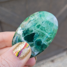 Load image into Gallery viewer, Green Fluorite Palm Stone - 2 inch
