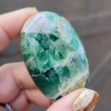 Load image into Gallery viewer, Green Fluorite Palm Stone - 2 inch