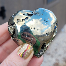 Load image into Gallery viewer, Pyrite Heart Carving - 2.5 inch