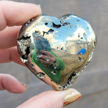 Load image into Gallery viewer, Pyrite Heart Carving - 2.5 inch