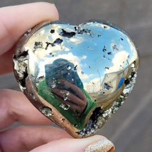 Load image into Gallery viewer, Pyrite Heart Carving - 2.5 inch