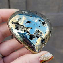 Load image into Gallery viewer, Pyrite Heart Carving - 2.5 inch