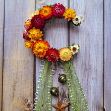 Load image into Gallery viewer, Witches Bells Crescent Moon Wreath
