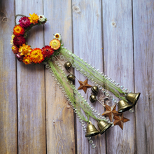 Load image into Gallery viewer, Witches Bells Crescent Moon Wreath
