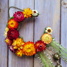 Load image into Gallery viewer, Witches Bells Crescent Moon Wreath