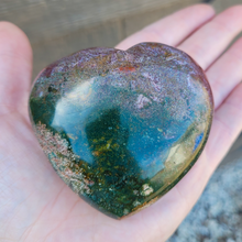 Load image into Gallery viewer, Carved Ocean Jasper Gemstone Heart