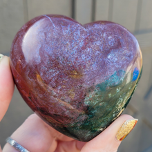 Load image into Gallery viewer, Carved Ocean Jasper Gemstone Heart