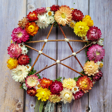 Load image into Gallery viewer, Witches Bells Door Wreath with Willow Pentagram
