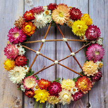 Load image into Gallery viewer, Witches Bells Door Wreath with Willow Pentagram