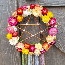 Load image into Gallery viewer, Witches Bells Door Wreath with Willow Pentagram