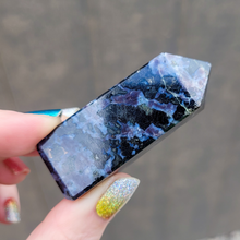 Load image into Gallery viewer, Indigo Gabbro Obelisk - Mystic Merlinite Gemstone Point