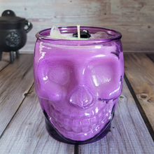 Load image into Gallery viewer, Bitches Brew Purple Skull Soy Wax Candle - 15 oz