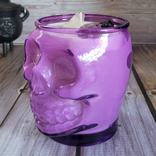 Load image into Gallery viewer, Bitches Brew Purple Skull Soy Wax Candle - 15 oz