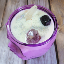 Load image into Gallery viewer, Bitches Brew Purple Skull Soy Wax Candle - 15 oz