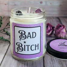 Load image into Gallery viewer, Hand poured soy wax candle with crystals