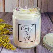 Load image into Gallery viewer, Manifest That Shit Soy Wax Candle (Sage and Citrus) - 9 oz