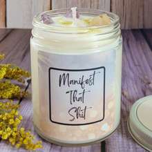 Load image into Gallery viewer, Manifest That Shit Soy Wax Candle (Sage and Citrus) - 9 oz