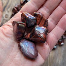 Load image into Gallery viewer, Red Tigers Eye Tumbled Gemstones - 0.5-1.5 inch