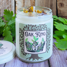 Load image into Gallery viewer, The Oak King Candle (Oakmoss Sandalwood) - 9 oz