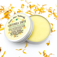 Load image into Gallery viewer, Herb infused calendula salve for sensitive skin