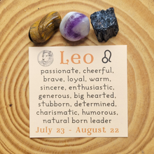 Load image into Gallery viewer, Set of 3 crystals for zodiac sign Leo